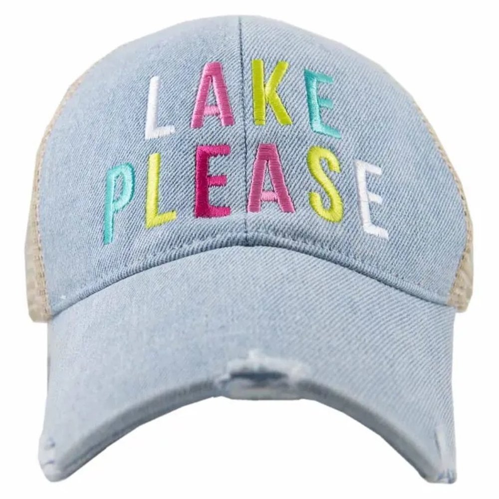 Lake Please (MULTICOLORED) Denim Trucker Hat